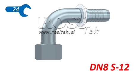 HYDRAULIC FITTING DKOS 12 WITH FEMALE ELBOW 90 DN8-M20X1,5