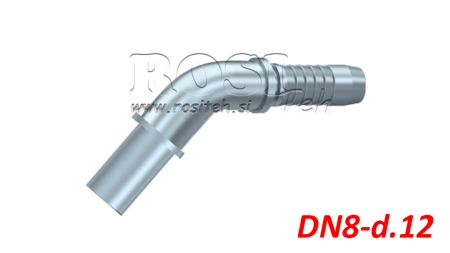 HYDRAULIC CONNECTOR HOSE TRANSITION ELBOW 45° DN8-D.12