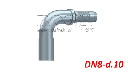 COUPLEUR HYDRAULIQUE DURITE TRANSITION COUDE 90° DN8-d.10