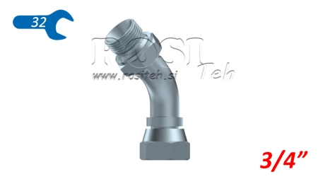 HIDRAVLIČNO KOLENO 45° BSP MOŠKO-ŽENSKO 3/4