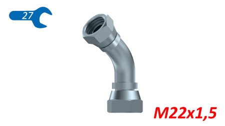 HIDRAVLIČNO KOLENO 45° ŽENSKO M22x1,5