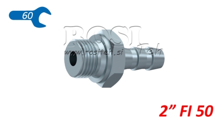 CONNECTEUR MALE HYDRAULIQUE 2 POUR TUYAU EN CAOUTCHOUC DIAMÈTRE 50