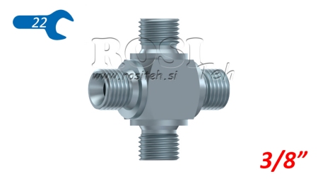 CROSS MALE BSP HYDRAULIQUE T 3/8