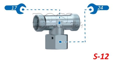 HIDRAVLIČNI T KOM S-12 Z VRTLJIVO MATICO CENTRALNO M20x1,5