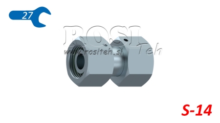 HYDRAULISK DOBBEL DREJELIG MØTRIK KOBLING (14S) M22X1,5