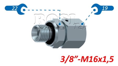 ADAPTATEUR HYDRAULIQUE À VISSER AOVR ED BSP 3/8-(10L) M16X1,5