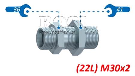 HYDRAULIC BULKHEAD DOUBLE CONNECTOR (22L) M30X2