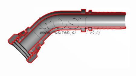 HYDRAULICKÁ PRÍPOJKA BSP SAMICA – KOLENO 45° DN19-3/4