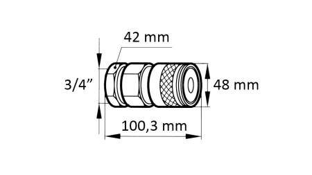 RACCORD RAPIDE EXCAVATEUR FFH FEMELLE 3/4 48MM