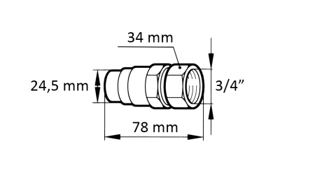 RACCORD RAPIDE EXCAVATEUR FFH MALE 3/4 38MM