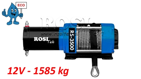 12 V TREUIL ÉLECTRIQUE RS-3500 - 1585 kg - CORDE SYNTHÉTIQUE - ECO