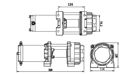 12 V TREUIL ÉLECTRIQUE RS-3500 - 1585 kg - CORDE SYNTHÉTIQUE - ECO