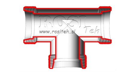 T-PIECE HYDRAULIQUE L-12 AVEC ÉCROU