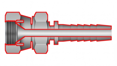 HYDRAULISK TILKOBLING JIS JAPANSK 60° KOMATSU HUN DN6-M14X1.5
