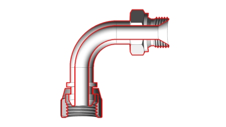 COUDE HYDRAULIQUE 90° BSP MALE-FEMELLE 1/2