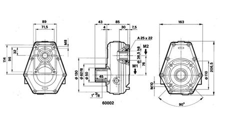 BOITIER MULTIPLICATEUR POUR POMPE HYDRAULIQUE DE GROUPE 2 – 1:3 FEMELLE