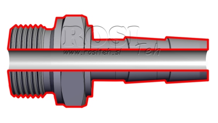 RACCORD MALE HYDRAULIQUE 1 POUR DURITE EN CAOUTCHOUC Φ 19-20