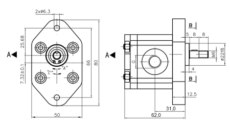 HYDRAULIKPUMPE 00A1X032 GR.0 - 1cc - VENSTRE