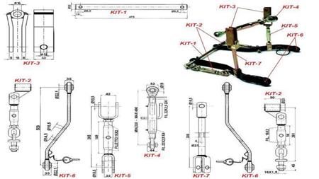 KIT UNIVERSEL POUR HYDRAULIQUE À TROIS POINTS CATÉGORIE 1