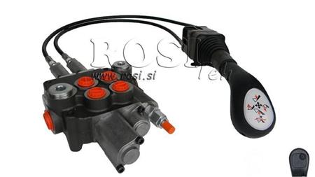 JOYSTICK 1x BOUTON AVEC CÂBLE 1.5 m ET VANNES HYDRAULIQUES 2xP80 litres. FLOTTANT