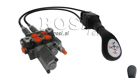 JOYSTICK SANS BOUTON AVEC PULLEY 3 m ET VANNE HYDRAULIQUE 2xP40 l. FLOTTANT