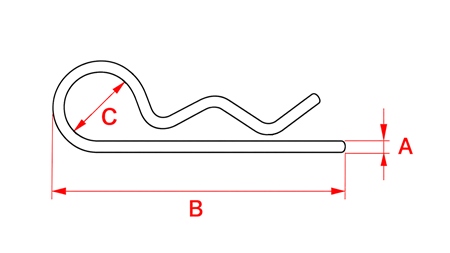 ENSEMBLE DE CLIPS DE SÉCURITÉ SIMPLE Φ 4,0 MM (5PCS)