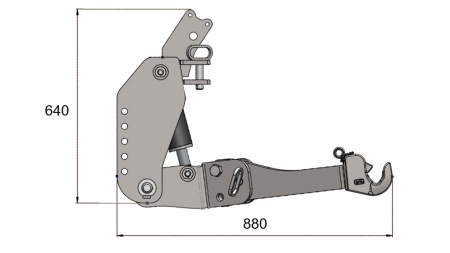 ELEVADOR FRONTAL UNIVERSAL PARA TRACTOR FLEX CAT. 2 1500KG