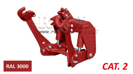 KIT UNIVERSEL HYDRAULIQUE FRONTAL ( AVANT) 2 EME CATEGORIE POUR TRACTEUR 1500KG - ROUGE (RAL 3000)