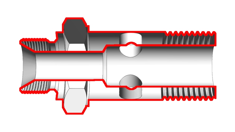VIS BANJO HYDRAULIQUE BSP 1/2 AVEC FILET ALLONGÉ BSP 3/8
