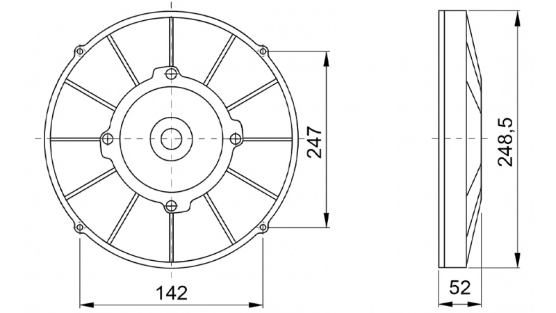 AXIÁLNY VENTILÁTOR 255MM VŔTAJÚCI 24V