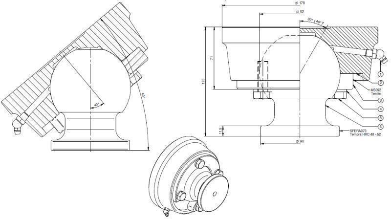 ROTULE POUR VÉRIN TÉLESCOPIQUE Φ 92 MAX. 50 TON
