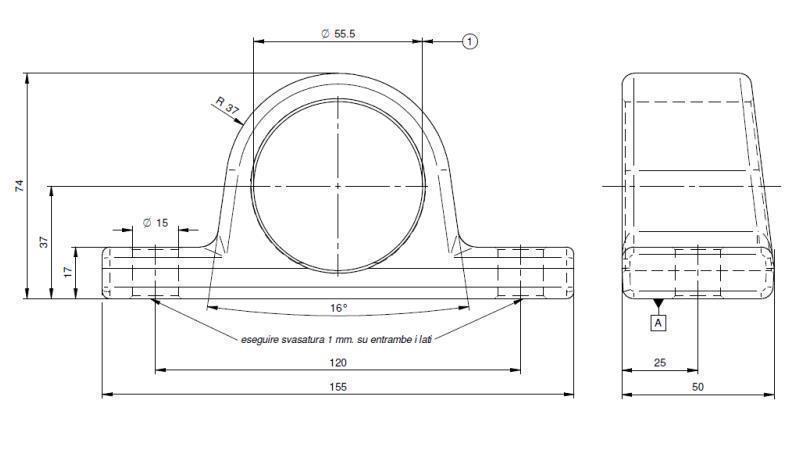 SUPPORT DE CYLINDRE TÉLESCOPIQUE FI55
