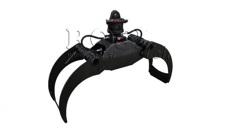 GRIFFE FORESTIÈRE LG1500 kg - 1320 mm ROTATEUR 4500/2500 KG AVEC FLANQUE