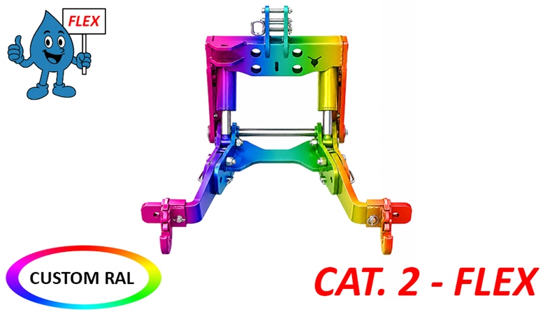 KIT UNIVERSEL HYDRAULIQUE FRONTAL ( AVANT) 2 EME - FLEXCATEGORIE POUR TRACTEUR 1500 KG (RAL AU CHOIX)