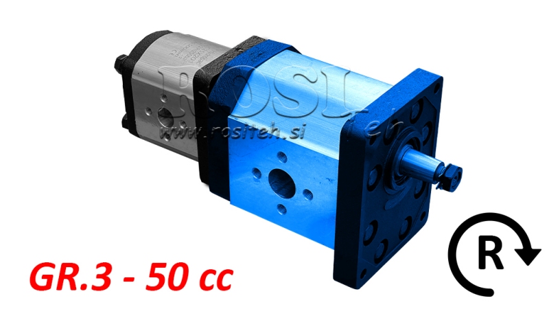 HYDRAULISK PUMPE 30C50X198 FØRSTE GR.3 GR.2 50 CC HØJRE