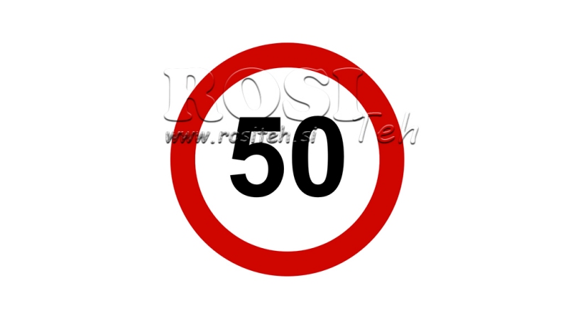СТИКЕР ЗА ОГРАНИЧЕНИЕ НА СКОРОСТТА 50КМ/Ч