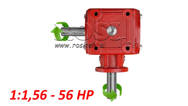 BOÎTE DE VITESSE ANGLE 1:1.56 (56HP-43KW)