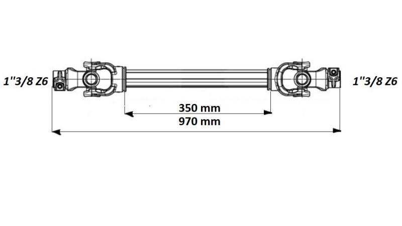 ECO CARDAN 970mm 70-110HP MED LAMELLA - dimensjoner