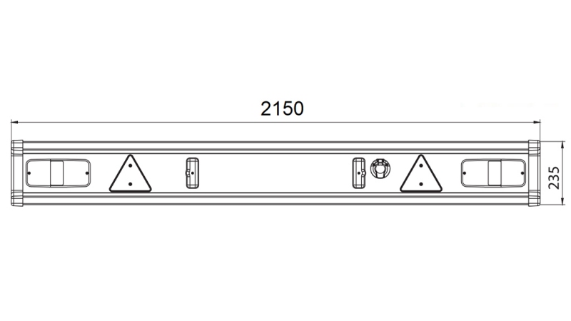TREKKVOGN BUMPER TÜV MODELL MED LYS 2150mm