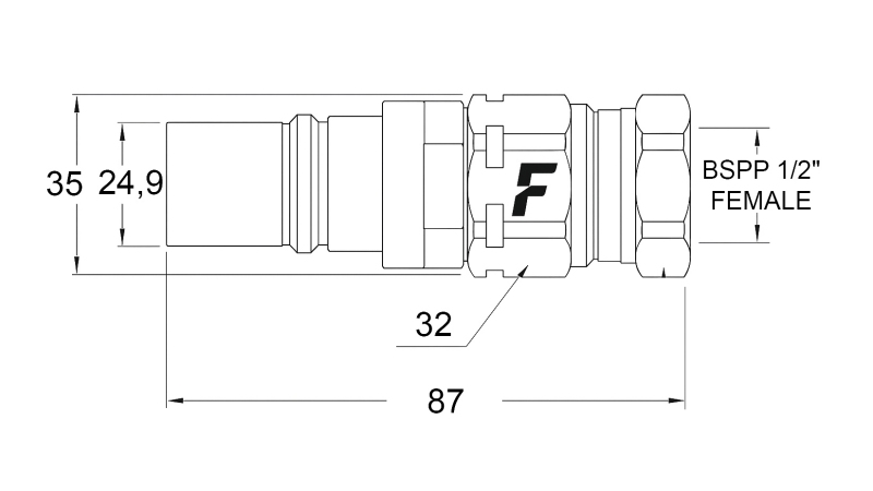 RACCORD RAPIDE MÂLE POUR MULTI-FASTER 1/2 PARTIE MOBILE