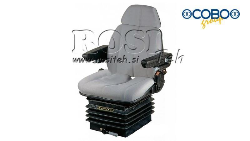 SEDILE TRACTOR PNEUMATICO REALIZZATO IN PELLE SINTETICA CON BRACCIO