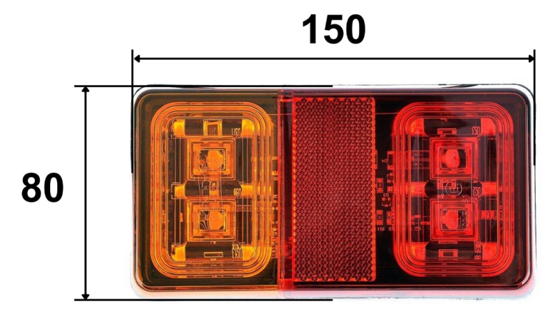 LED HÁTSÓ FÉNY 3 FUNKCIÓVAL 12V-24V KOMBINÁLT
