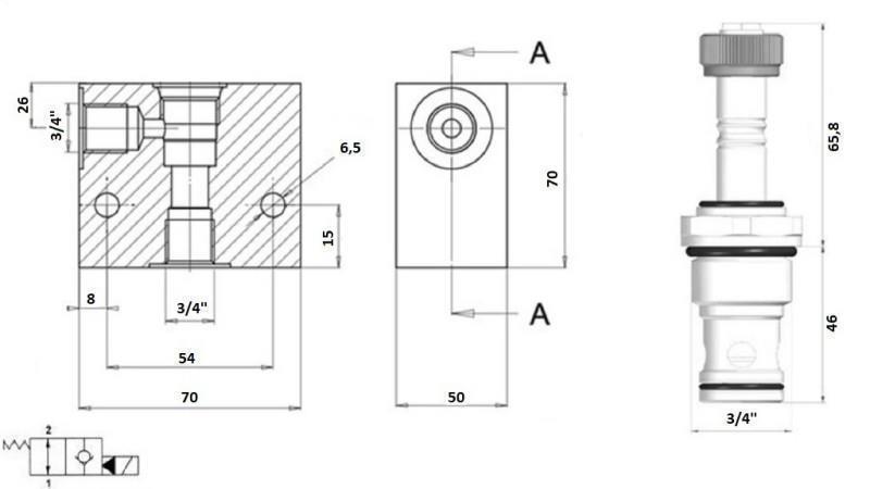 VALVOLA A 2 VIE 3/4 (NO) 24V - 150lit