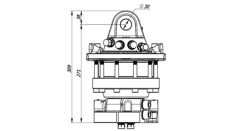 ROTATEUR HYDRAULIQUE 5500/3250 KG AVEC FLANGE