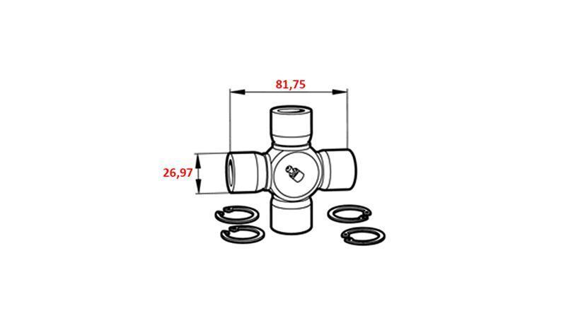 CROSS F-26,97X81,75 PER ECO CARDAN 910mm 30-75HP E 890mm 30-75HP