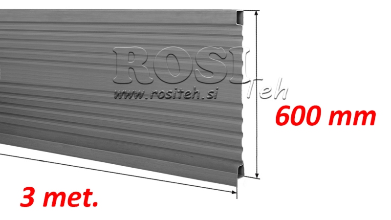 PANNEAU LATÉRAL DE REMORQUE 3 MET. - HAUTEUR 600 MM
