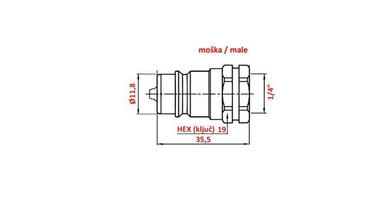 QUICK COUPLING TRACTOR MALE 1/4