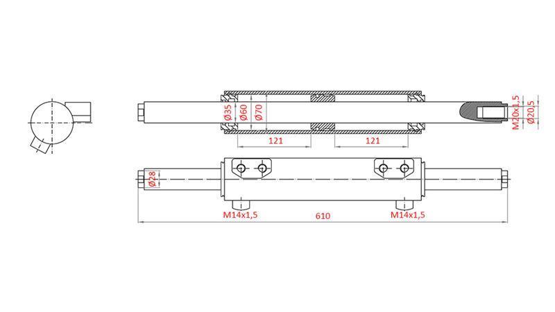CILINDRO DIREZIONALE IDRAULICO MF 3429989M91