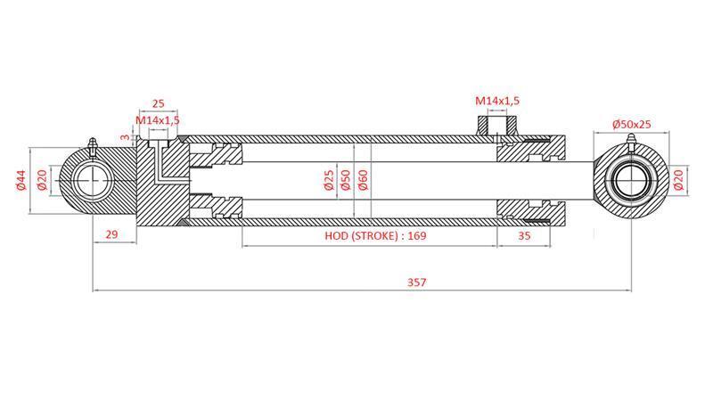 CILINDRO DI DIREZIONE IDRAULICO FIAT-NEW HOLLAND OEM-4997919, 4998944, 4998945, 5110840, 5125262