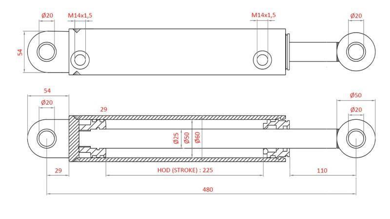 HYDRAULISK STYRINGSSYLINDER FIAT-NEW HOLLAND OEM-5189893